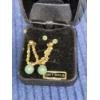 Image 3 : 14K Gold Earrings - 2 Sets - Gorgeous Aqua Colored Studs & Long Earrings - 3.4 Grams Total
