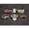 Image 3 : Gorgeous Sterling Silver Rings Ft. Assortment of Stunning Stones - Weighing Total of 20.7 Grams