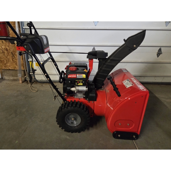 Craftsman 26'' Gas Powered Electric Start Self Propelled Snow Blower With LED Headlight 243cc, 12'' 