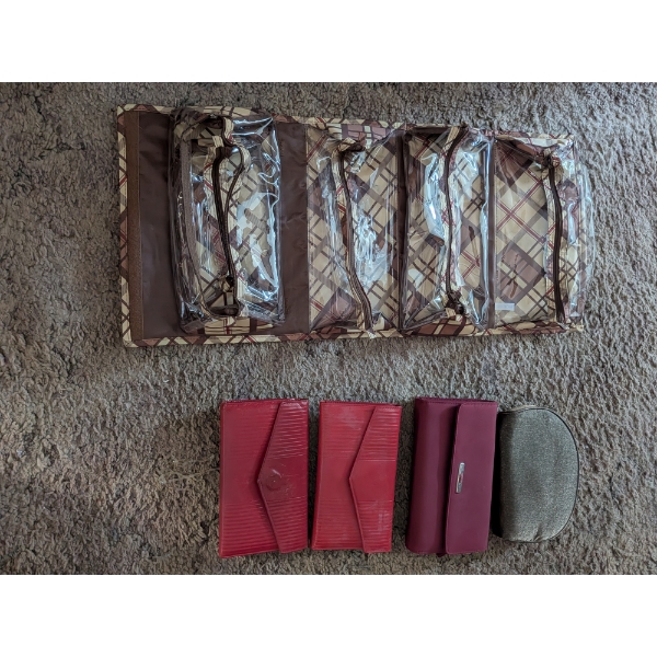 Travel Organizer, And 3 Leather Wallets