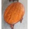 Image 4 : Small Oval Maple Side Table w Removable Glass Tray Top 25"x18"x19"