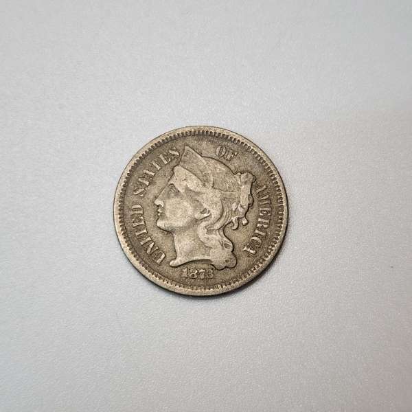 1873 Three Cent Nickel III 3 Cent United States Coin