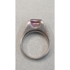 Image 5 : Mid-century Modern Style Sterling Silver & Amethyst Ring - Size 6 - Weight: 7.1g