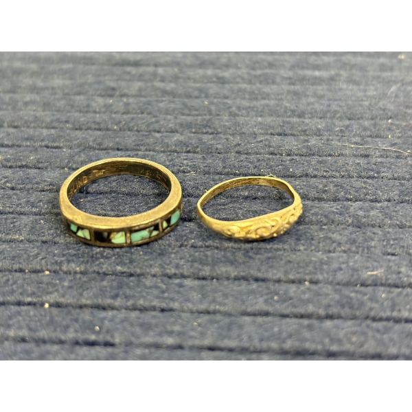 2 Sterling Silver Rings - Size 4.5 & Size 8 - 4.6 Grams Total 