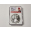 Image 1 : 2020 $1 Silver American Eagle 1oz Fine Silver Graded MS70 by NGC ft. Donald Trump America First