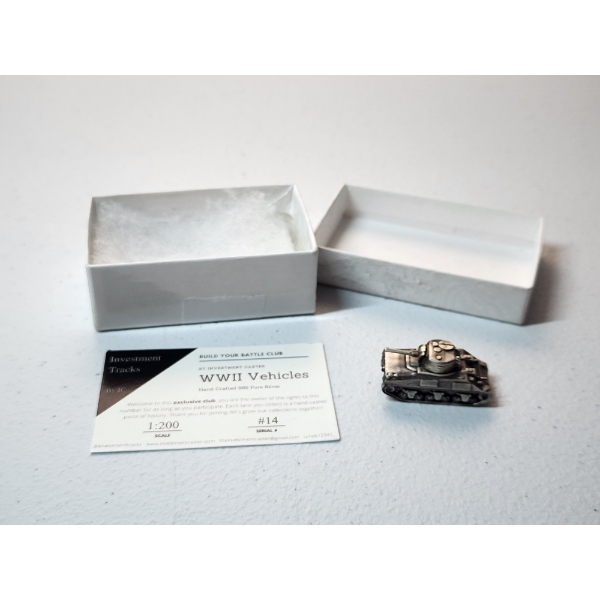 Investment Caster WWII Vehicles Handcrafted 999 Pure Silver Tank -Weight: 26.4g