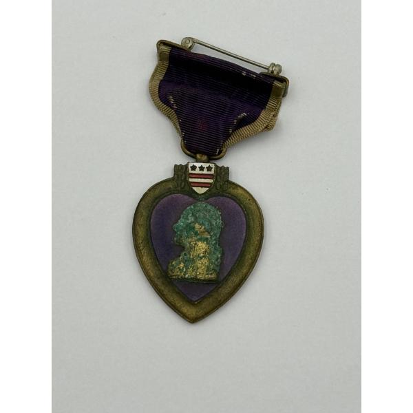 Purple Heart Medal - Spanish American War - Pin - For Military Merit - Oscar Brookins 