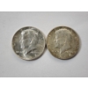 Image 1 : Two 1964 Kennedy Half Dollars - 90% Silver U.S. Coins - FV: $1.00