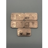 Image 1 : (5) Lakota Chief '$5 Silver Certificate' 1 AVDP oz .999 Fine Copper Bar