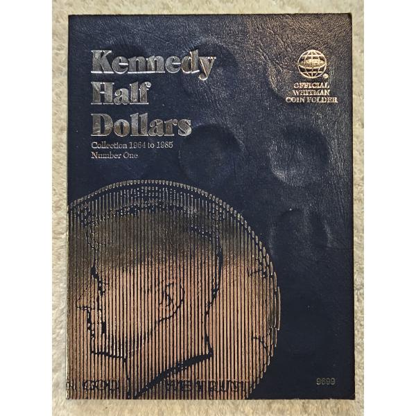 Official Whitman Coin Folder for Kennedy Half Dollars (partially filled) AFV $1.00