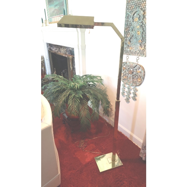 Adjustable Brass Reading Lamp 30" Tall As Shown In Perfect Condition