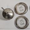 Image 4 : Vintage Silver Plated Wire Woven Basket, Sugar Bowl Creamer, and Coasters Lot - 4.6lbs