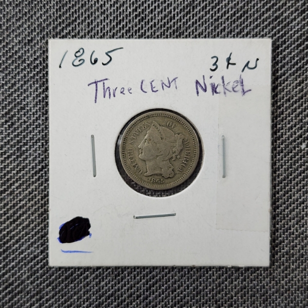 United States 1865 Three Cent Nickel ~ Great Collectors Coin!