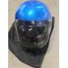 Image 2 : Brand New In Box! Vintage Replica Size Small Blue Sparkle Helmet With Chin Strap & Removable Visor 