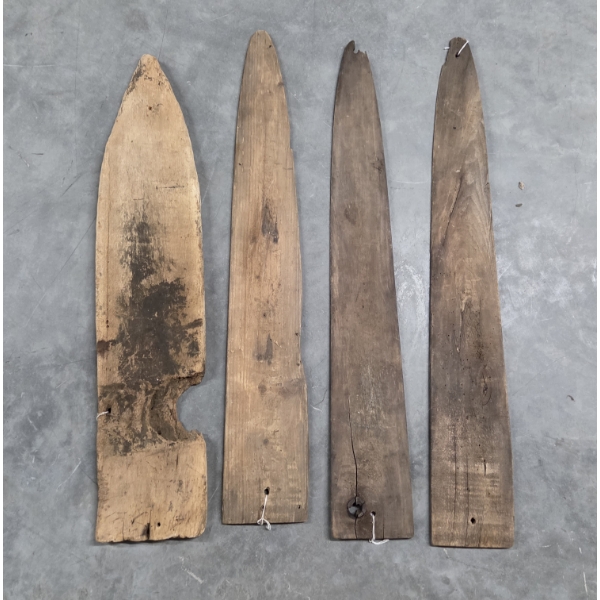 Four Neat Vintage Wood Adirondack Trappers Pelt Boards For Drying Stretching & Tanning