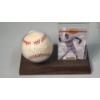 Image 1 : Lou Boudreau Autographed Rawlings Baseball & 1993 Ted Williams Co. Baseball Card In Display Stand