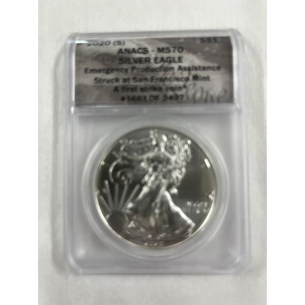 2020 United States American Silver Eagle .999 Fine Silver Troy Ounce Coin - First Strike
Graded NGC 