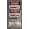 Image 1 : Three Brand New 12''x8'' Tin Decorative Beware Of Monkey, Dragon & Dino Signs