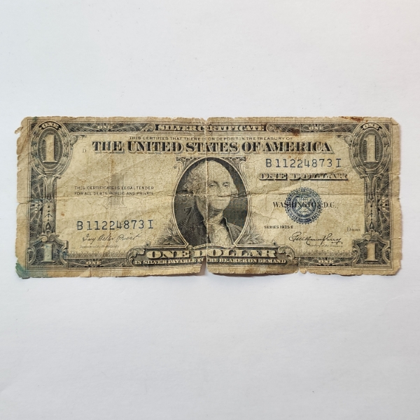 United States Series 1935 E $1 Blue Seal Silver Certificate 