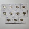 Image 1 : x11 Assorted Years United States 90% Silver Roosevelt Dime - Face Value: $1.10