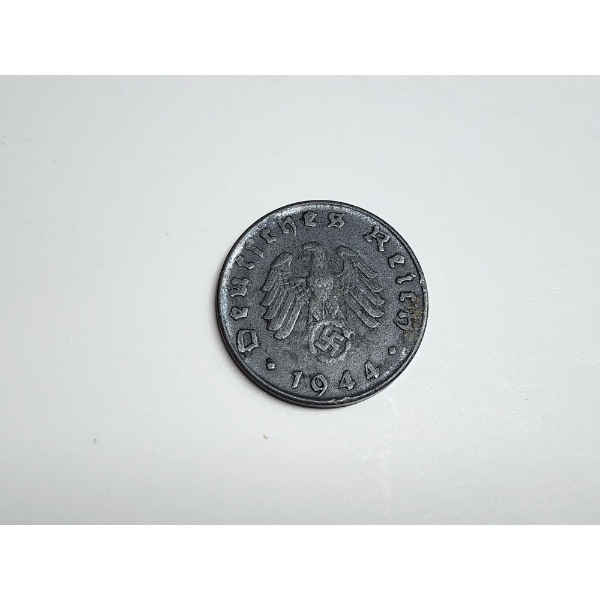 1944- E Nazi Germany 10 Reichspfennig Old World Coin - Excellent Condition!