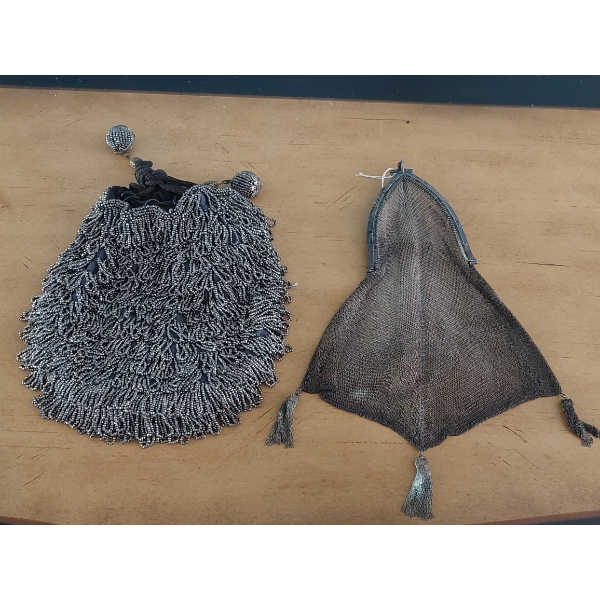 2 Pcs - Vintage Metal Linked Purses - Untested For Sterling Content