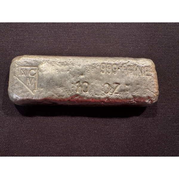 Vintage 10 Troy Oz. 999 Fine Silver Bar - Exceptional Piece