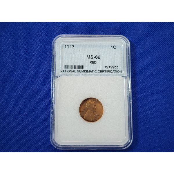 NNC MS 66 RED 1913 Lincoln Wheat Cent