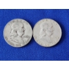 Image 1 : 2 - 90% Silver Franklin Half Dollars FV: $1.00