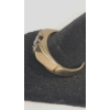 Image 2 : Men's 10K Yellow Gold With Oval Garnet Center Stone With Diamond Accents - Size 10 - Weight: 4.3g 