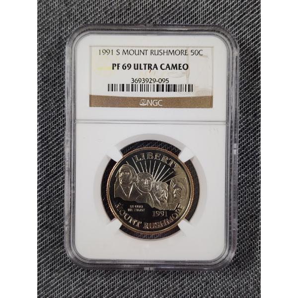 NGC GRADED PF69 ULTRA CAMEO 1991-S Mount Rushmore Commemorative Proof Half Dollar