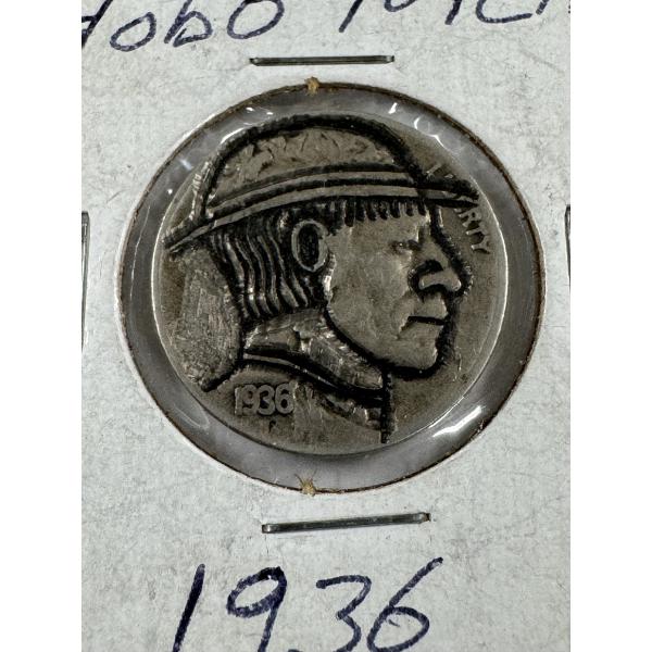 Rare 1936 United States Buffalo HOBO Nickel - Incredible Piece