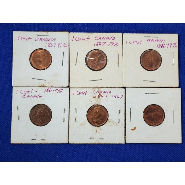 x6 1976 Canadian Cents: 100th Anniversary Commemoratives 