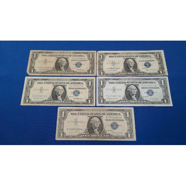 Assorted Series $1 Silver Certificates - Face Value: $5.00 