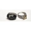Image 2 : Sterling Silver 17" Necklace & Rings - Total Weight: 22.4g