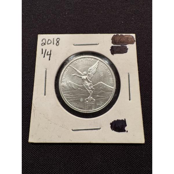 2018 Mexican Libertad 1/4 Troy Oz .999 Fine Silver Coin - Exceptional Condition - Limited Production