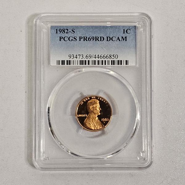 PCGS PR69RD DCAM 1982-S United States Lincoln Memorial Cent Penny