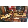 Image 1 : 3 Pc Group Carved Wood Limited Edition Cars & Hand Knife - Includes Curtis Stimpson Signed Pc - NICE
