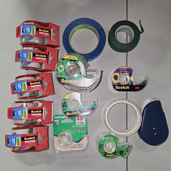 Asstd Tape incl Painters, Packing, Scotch and More