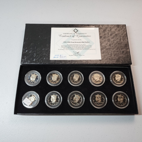 1999-2008 Copper-Clad Proof Kennedy Half Dollar Collection FV: $5.00