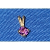 Image 5 : 14K Gold Pendant & Earring Set With Beautiful Purple Stones - Total Weight: 2.0g
