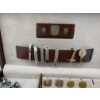 Image 4 : Jewelry Case full of Cuff Links - Tie Clips - Pins - Keys - Pocket Knife - Keychains - Etc.