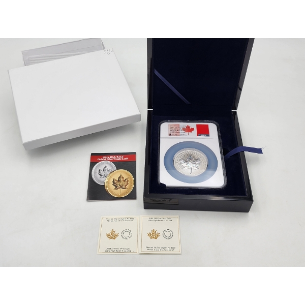 NGC PF70 ULTRA CAMEO 2023 $50 5oz .9999 Silver Maple Leaf - Ultra High Relief with Display Box & COA