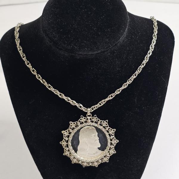 Jesus Last Supper 90% Silver Pendant on 24" Stainless Steel Fashion Necklace