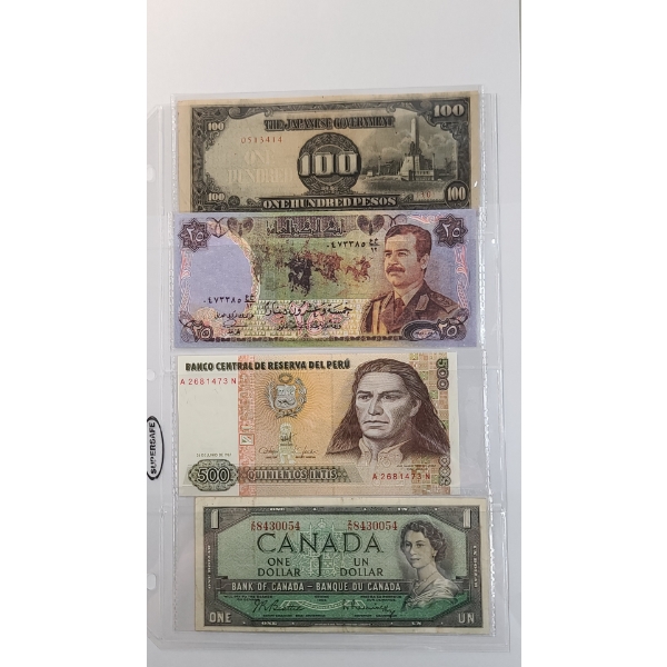 Assorted Denomination World Currency Notes & Iraq Gulf War Propaganda Leaflet