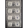 Image 1 : U.S. CURRENCY - RARE QTY 4 - 1935 C -  One Dollar ($1) Blue Seal HG -> UNC  Silver Certificate's