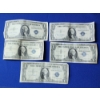 Image 1 : x5 United States $1 Blue Seal Silver Certificates: Series: 1935-D, 1935-D, 1957-A, 1957-A, 1935-G