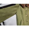 Image 3 : Vintage Green Wool Women's Coat with Mink Fur Collar 