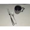 Image 6 : James W. Tufts Sterling Silver Mug, Spoon, and Meat Fork - 283 grams
