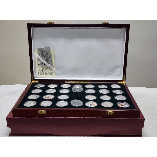 Large Lot of 25 Assorted SILVER PLATED REPLICA Chinese Panda Coins - NOT PURE SILVER 